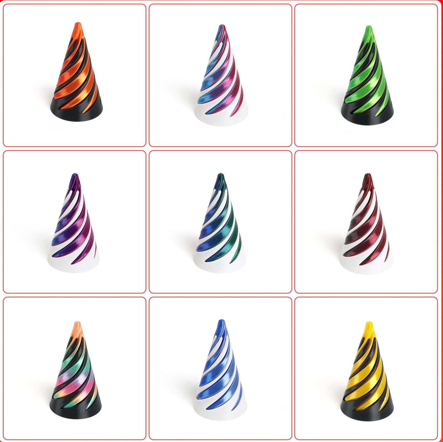 3D Printed Colorful spinning top-008(Rainbow)