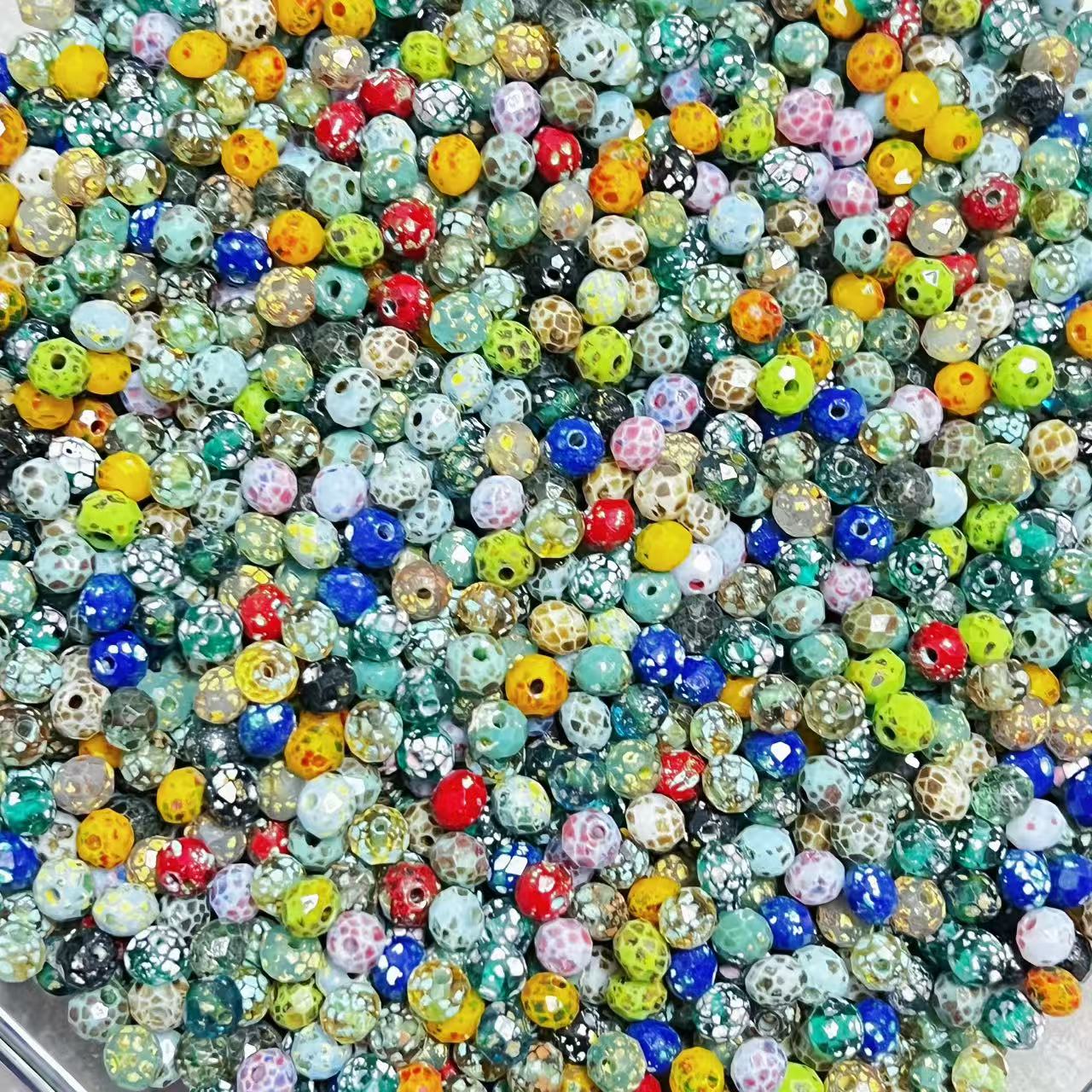 Top Level Picasso Faceted Round Shape Seed Beads 6mm