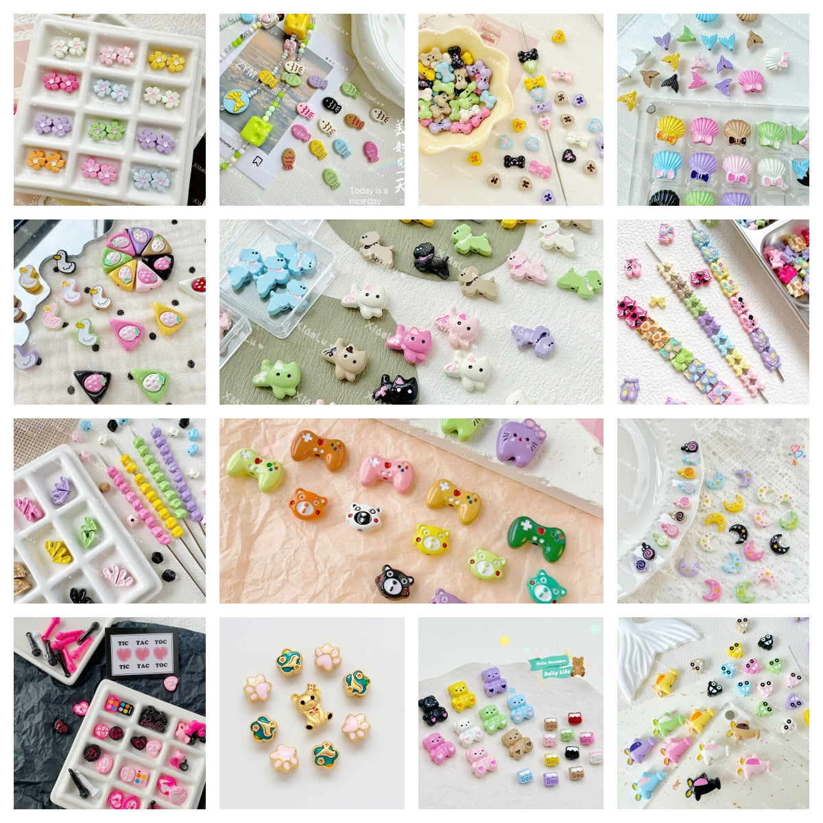 š„CLEARENCEš„( Win Total Triple or More) Golden& Colorful Hand-painted Metal Beads - A20š„Pendant Charm Gameš„