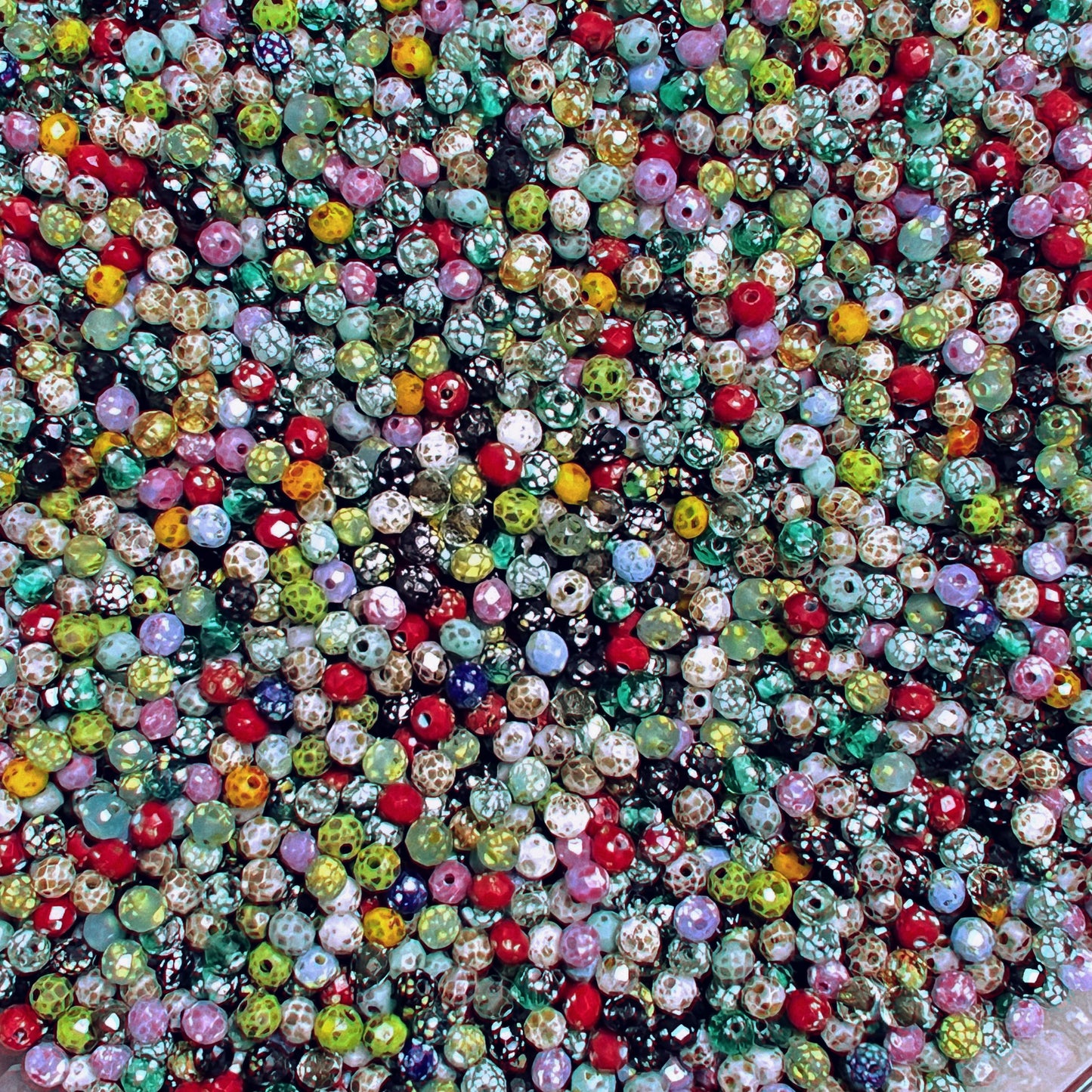Top Level Picasso Faceted Round Shape Seed Beads 4mm