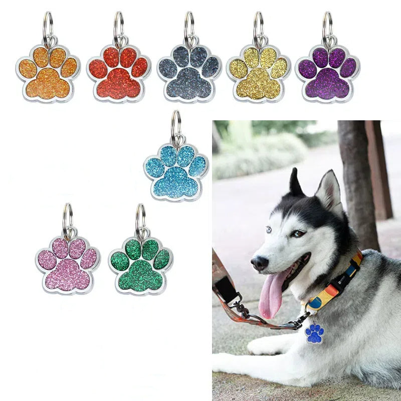 AriDIY Dog Footprint Pet Pendant-A32（Rainbow）