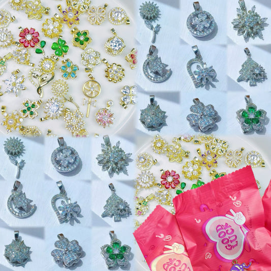 AriDIY Top Level Luxury 18k Gold / Heavy Silver Plated Color Keeping Spinning Pendant-- A59🔥Charm Game🔥