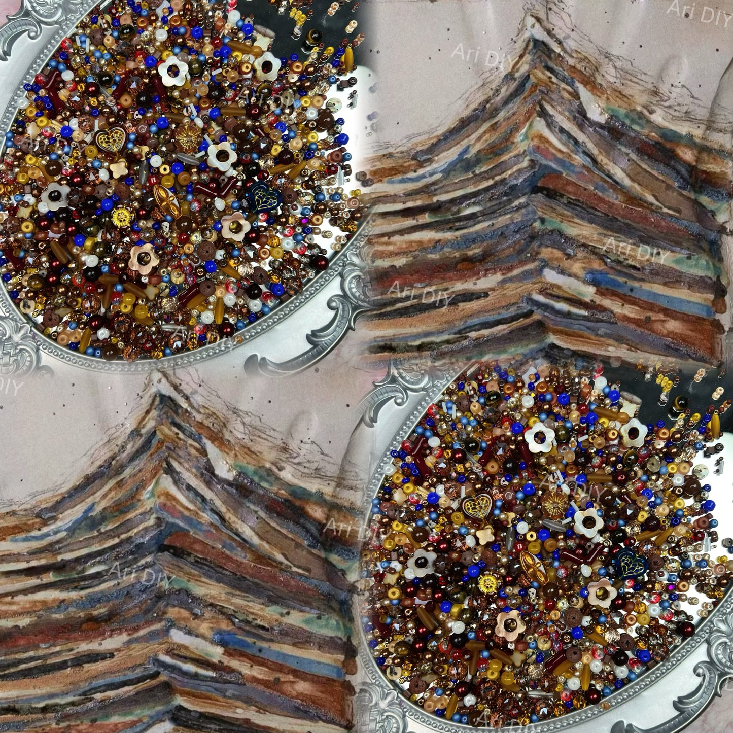 Ari DIY Royal Ember（odrer 2oz get extral 1oz）/（Top Level Seed Beads Color Combination- pack with box）