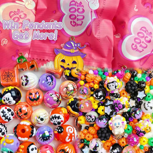 AriDIY  🎃Halloween👻 Mix Acrylic Beads (Hand-painted/ Solid/ Luminous) for DIY Pen and Phone-chain (Click in to Select) -A34