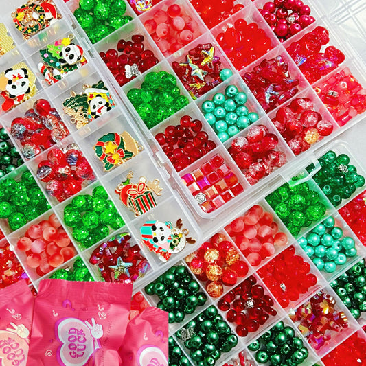 Ari DIY (New Styles Updated) Xmas Glass Beads/ Crystal Glass Beads/ Pearl Glass Beads 🔥Charm Game🔥(10mm/8mm, 15-20pcs per bag)-A64