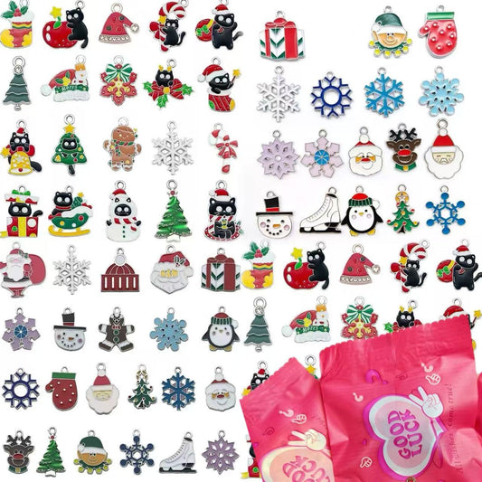 Xmas Pendants in Silver 2pcs per bag -A34