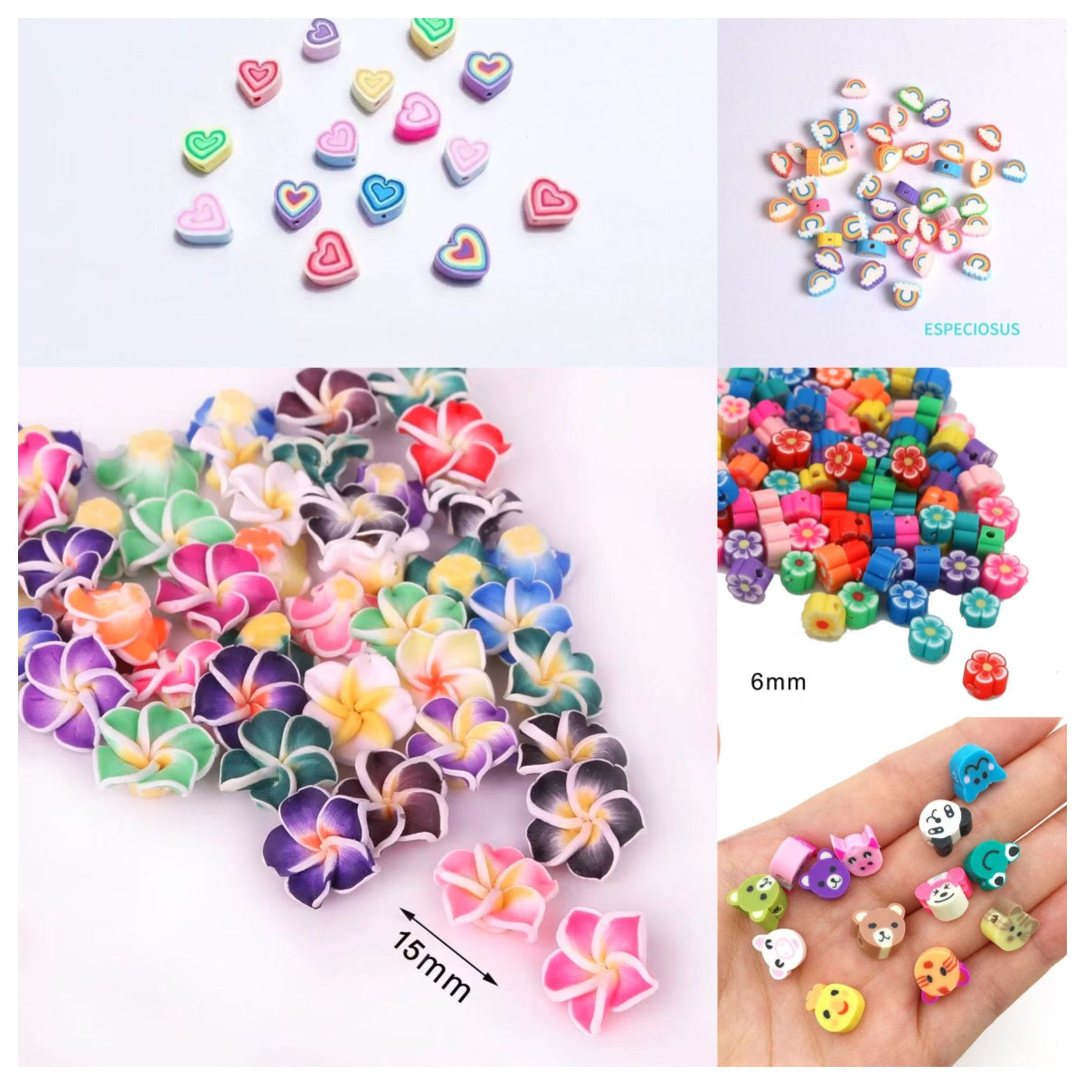 AriDIY 🌈Rainbow Game🌈 10mm Colorful little Clay Beads-R58 Mix Styles/(26pcs/bag)