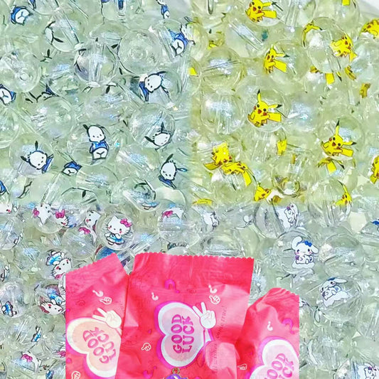 Mix Cartoon Glass Beads 10mm (15pcs/ bag)-A62