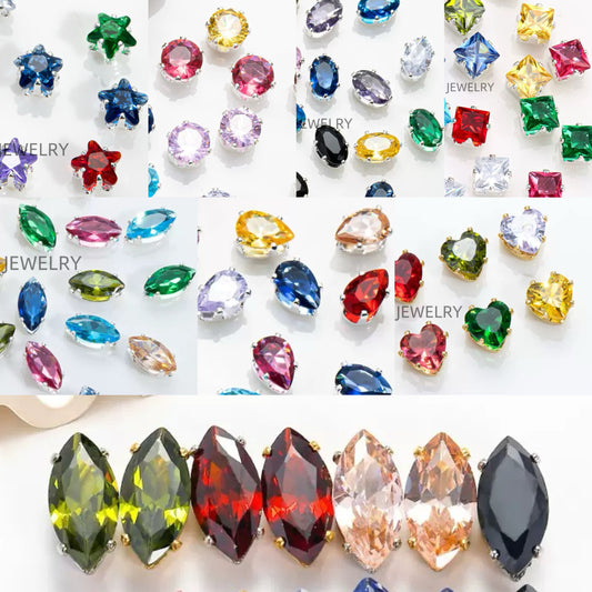 AriDIY Shining Zircon Rhinestone Diamond Beads with 18k Gold/Silver Plated Claw-Set-A57(20pcs/Bag)  DIY Jewelry 🔥Pendant Charm Game🔥