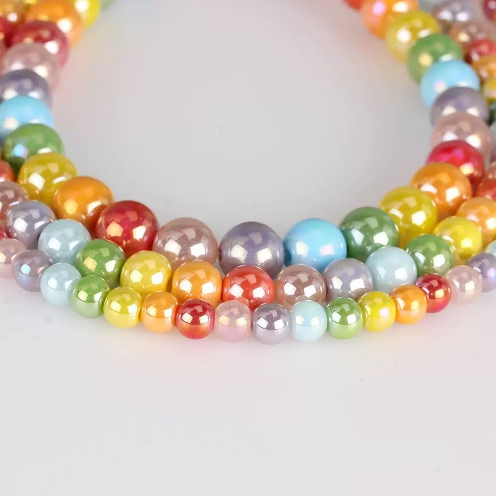 AriDIY Rainbow Shinning Crystal Glass Beads Strand- A12