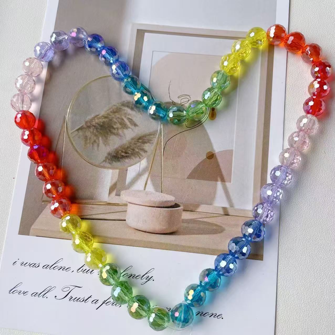 AriDIY Rainbow Shinning Crystal Glass Beads Strand- A12