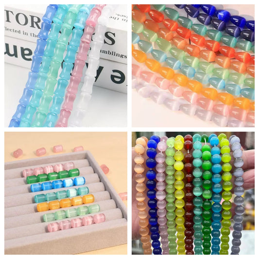 AriDIY 🌈Rainbow Game🌈 Cat's eye Stone Beads-R6