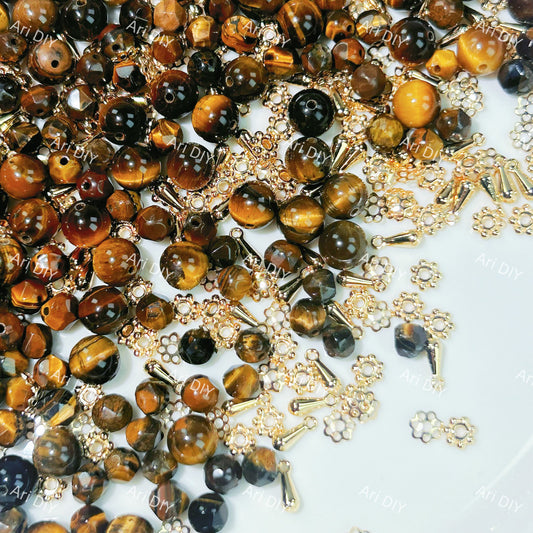 AriDIY Gilded Glide(Nature Crystal  Stone Beads-High Standard Tiger Eye)- S11