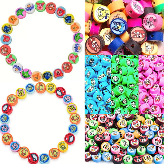 AriDIY 🌈Rainbow Game🌈 10mm Colorful little Clay Beads-R58 Mix Styles/(26pcs/bag)