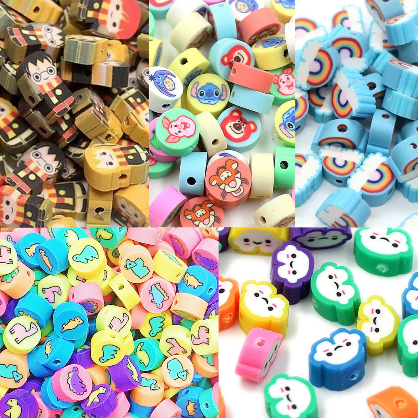 AriDIY 🌈Rainbow Game🌈 10mm Colorful little Clay Beads-R58 Mix Styles/(26pcs/bag)
