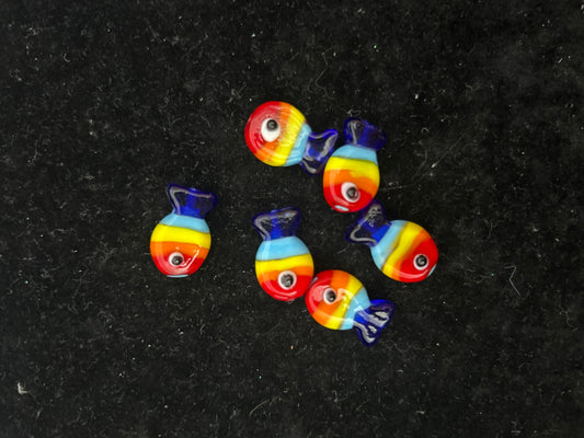 Rainbow fish Handmade Lampwork Beads15pcs