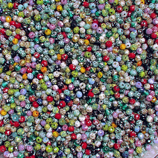 Top Level Picasso Faceted Round Shape Seed Beads 4mm