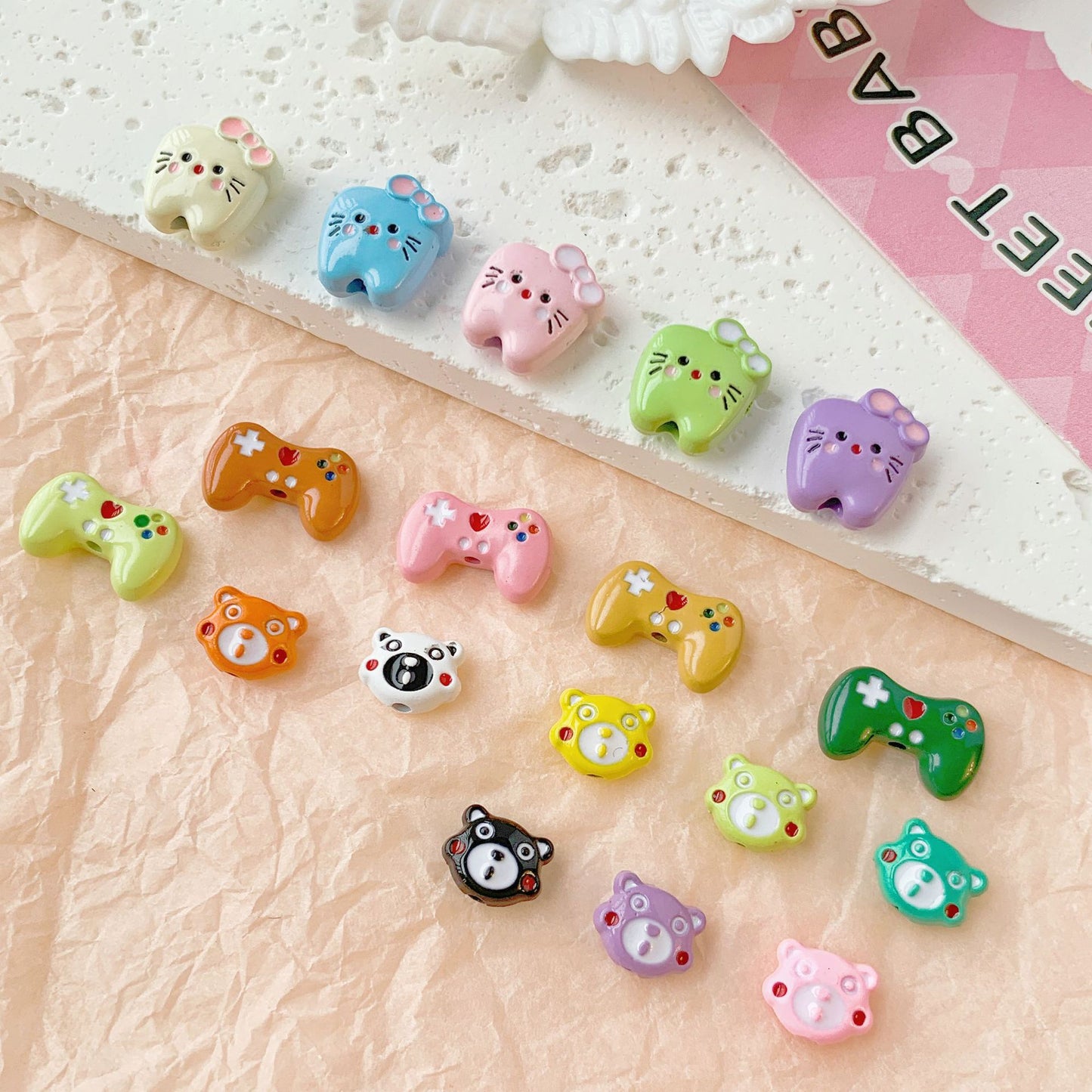 🔥CLEARENCE🔥( Win Total Triple or More) Golden& Colorful Hand-painted Metal Beads - A20🔥Pendant Charm Game🔥