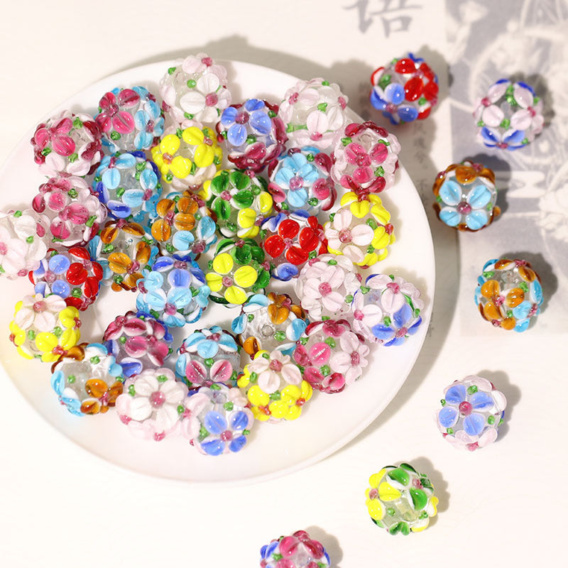 AriDIY Handcrafted Lampwork Art  Glass Beads Mix Styles -R15🌈Rainbow Game🌈